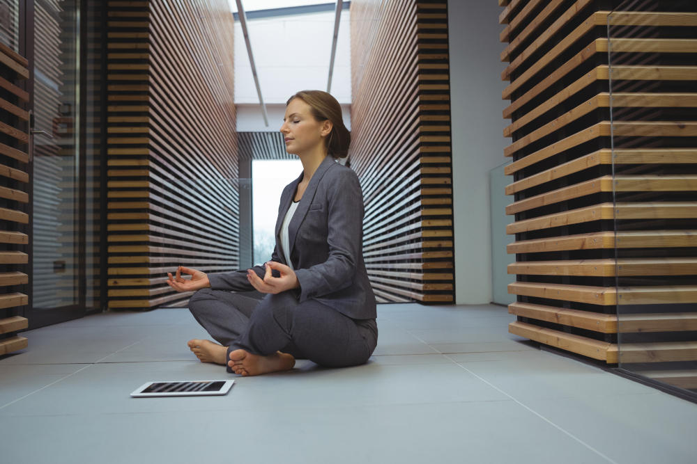 Image of a woman meditating.