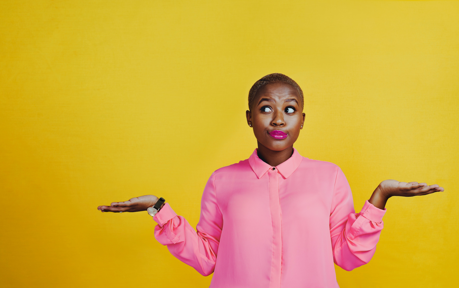 Image of woman making a decision.