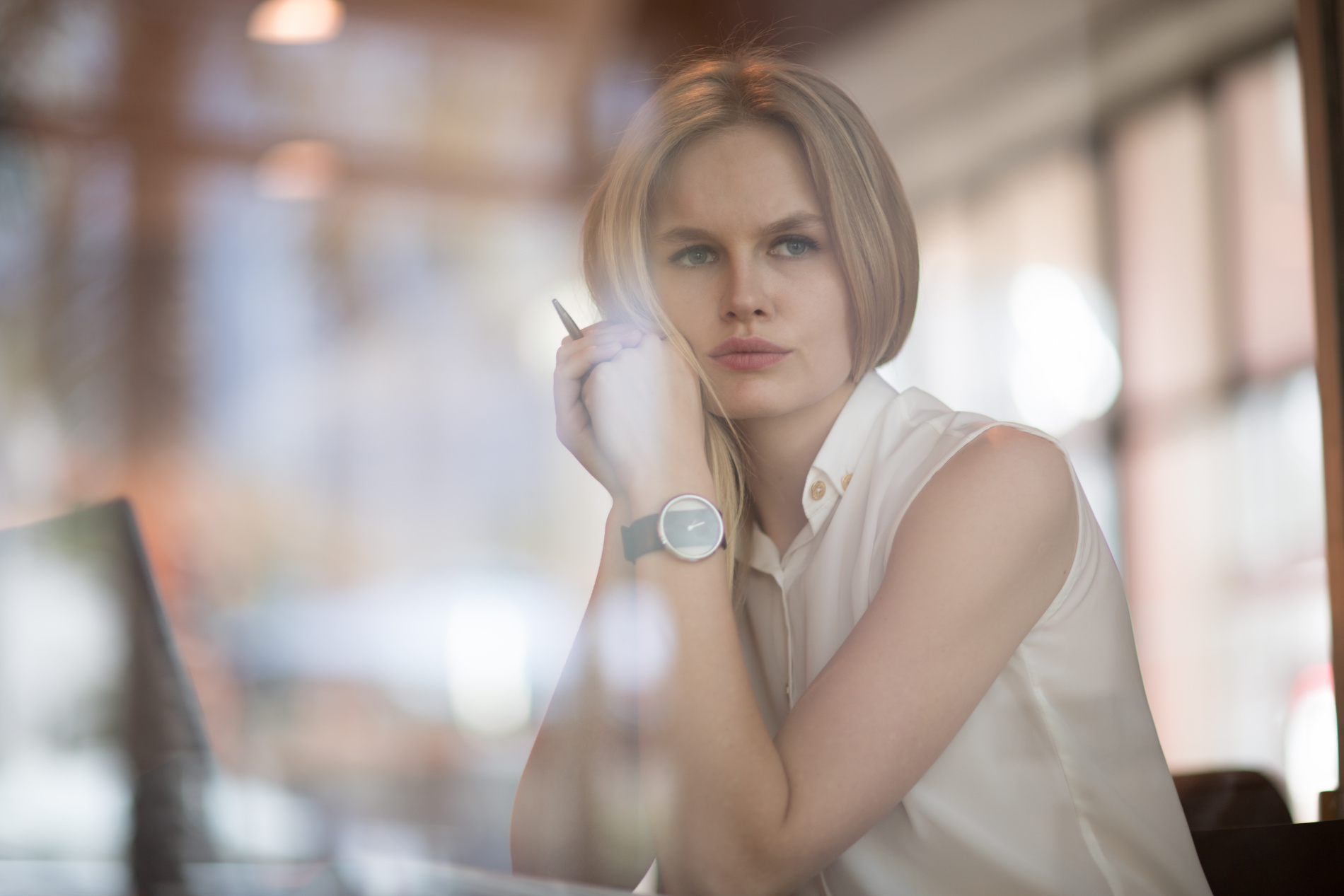 Image of woman reflecting (about Leadership)